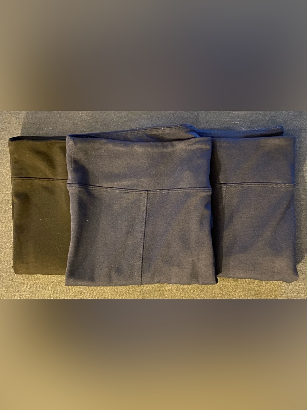 Women Ashley Blue Stretch Pull On Pants, 3 Piece Bundle (2 Blue, 1 Black).